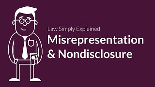 Misrepresentation and Nondisclosure  Contracts  Defenses amp Excuses [upl. by Fulviah]