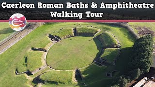 CAERLEON ROMAN BATHS amp AMPHITHEATRE WALES  Walking Tour  Pinned on Places [upl. by Cowie]