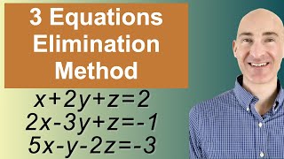 Solving Systems of 3 Equations Elimination [upl. by Ailahs864]