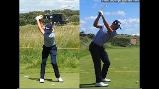 Justin Thomas golf swing  Long Iron faceon amp downtheline July 2017 [upl. by Collete38]