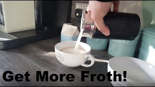 How to Get More Froth from Your Nespresso Coffee Aeroccino  Nespresso tips and help [upl. by Salohcim]