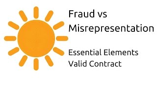 Fraud vs Misrepresentation  Other Essential Elements of a Valid Contract  CA CPT  CS amp CMA [upl. by Eninej]